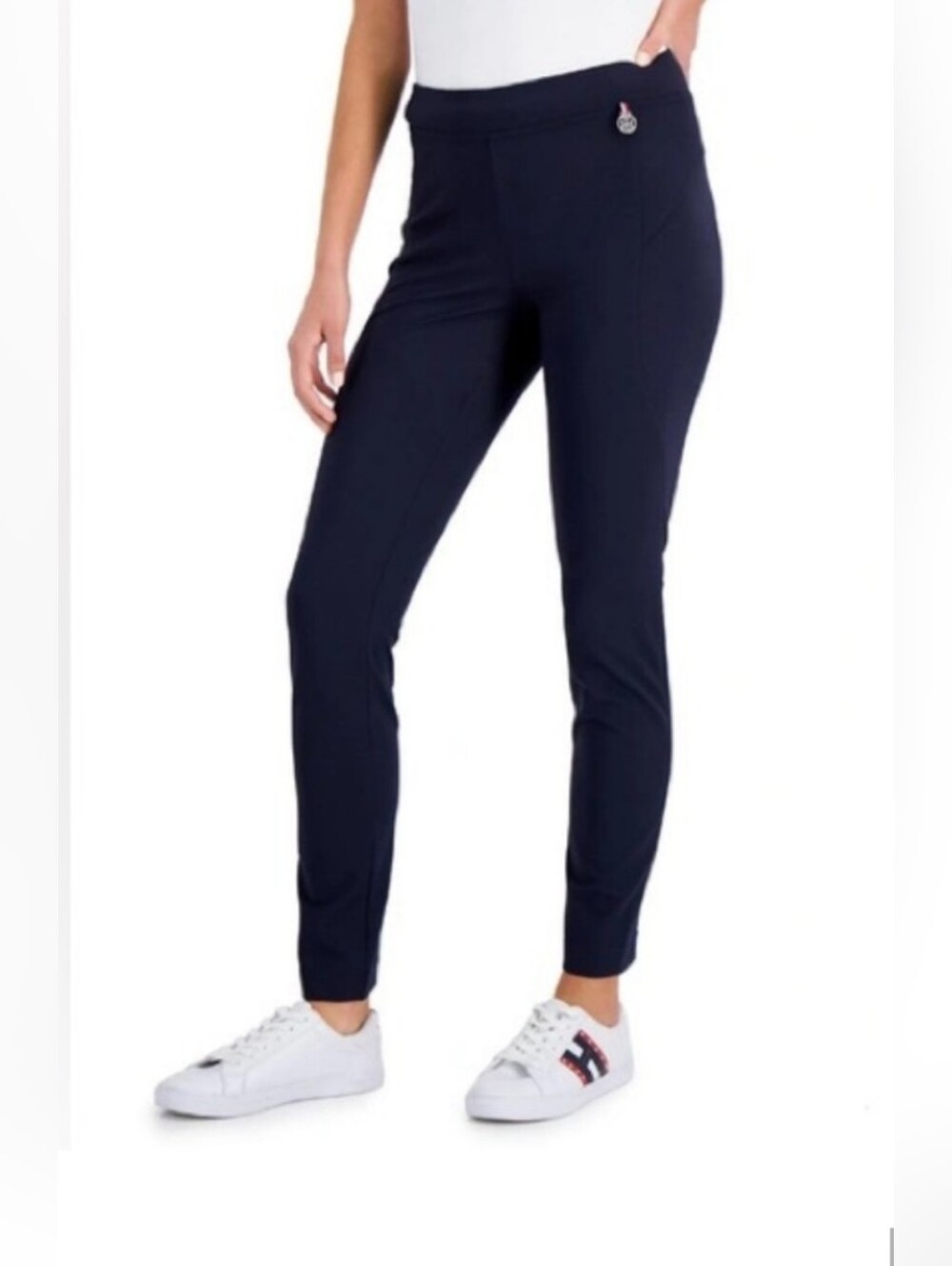 Tommy Hilfiger Women's Black Pull On Ponte Skinny Pants
